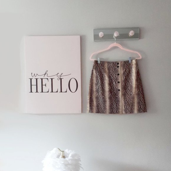 NWOT Sandro python snakeskin pattern leather mini skirt, L - Picture 12 of 13